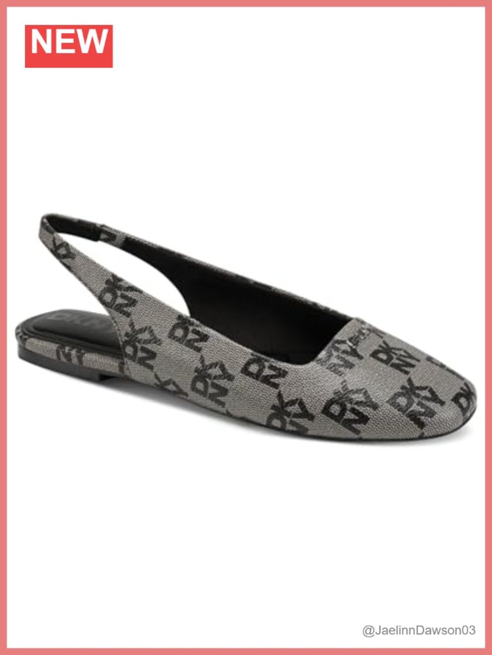 DKNY Slingback Ballet Flats Women's Round Toe Rubber Sole Casual Pull-On Shoes